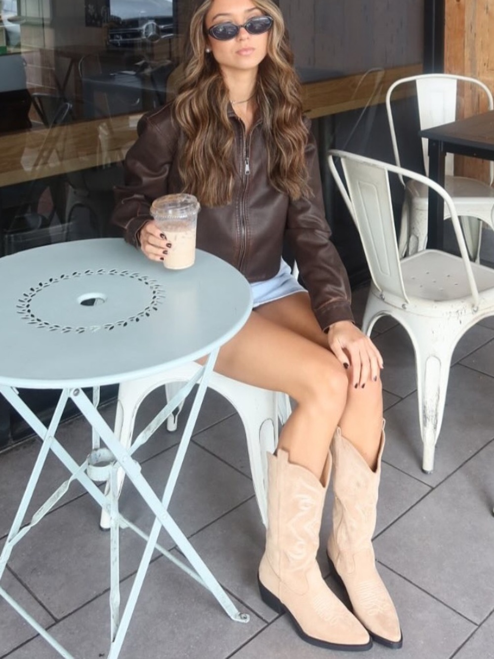 Citybeach suede cowgirl boots
